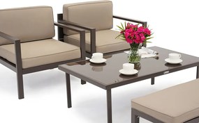 Porto Terrasmeubelset met bank brons Garden Point