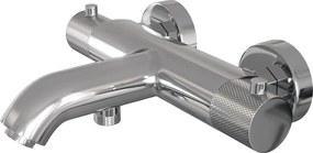 Brauer Chrome Carving thermostatische badkraan met wandhouder en staafhanddouche chroom