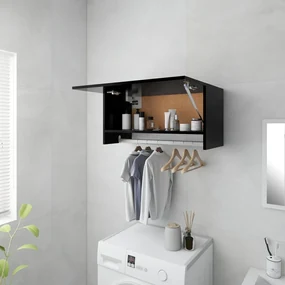 vidaXL Kledingkast 70x32,5x35 cm spaanplaat zwart
