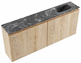 Mondiaz Ture DLux toiletmeubel 120cm washed oak met wastafel lava rechts zonder kraangat