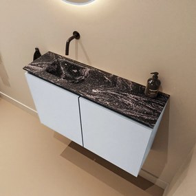 Mondiaz Ture DLux toiletmeubel 80cm clay met wastafel lava links zonder kraangat