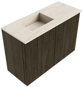 Mondiaz Joya DLux 60cm toiletmeubel shadow met wastafel faye links zonder kraangat meli