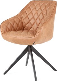 Eetkamerstoel - Collins - lederlook Soft cognac