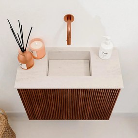 Mondiaz Joya DLux 50cm toiletmeubel ruby met wastafel faye midden zonder kraangat meli