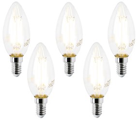 Set van 5 E14 LED lamp B35 helder 2,2W 470 lm 2700K