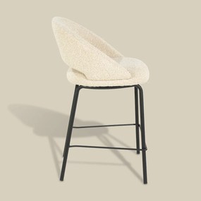 Barkruk Met Zwart Onderstel Beige