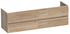 BRAUER Solution Wastafelonderkast - 160x46x50cm - 4 softclose greeploze lades - 2 sifonuitsparing - hout - grey oak OK-NWS160GO