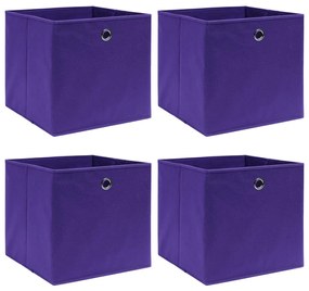 vidaXL Opbergboxen 4 st 32x32x32 cm stof paars