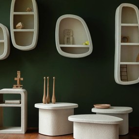 Dutchbone Veda Low Witte Bijzettafel Organisch - 56 X 41cm.