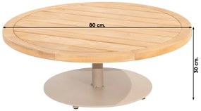 4 Seasons Volta koffietafel - teakhout/taupe - Ø80
