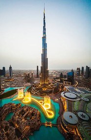Foto Elevated view of Burj Khalifa at twilight, Dubai, John Harper, (26.7 x 40 cm)