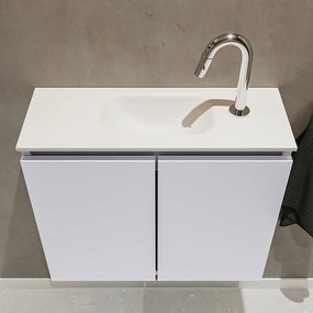 Mondiaz Ture 60cm toiletmeubel cale met wastafel talc midden 1 kraangat