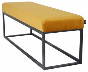 House of Rebels Bankje - Glossy - Velvet  - Okergeel - 121cm - House of Rebels