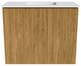 Mondiaz Joya 50cm toiletmeubel oak met wastafel faye midden zonder kraangat talc
