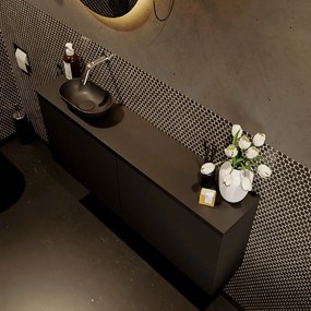 Mondiaz Fowy toiletmeubel 120cm urban met zwarte waskom links zonder kraangat