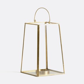 Kaarshouder in glas en messing of zwart metaal, Uyova