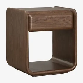Verpakking Van 2 Greysi Mdf Nachtkastjes Donker Hout - Sklum