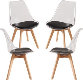 Set 4 Synk Transparante Zitting Stoelen
