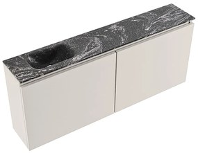 Mondiaz Ture DLux toiletmeubel 120cm linen met wastafel lava links met kraangat