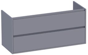Saniclass New Future Wastafelonderkast - 120x46x55cm - 2 greeploze softclose lades - 2 sifonuitsparingen - MDF - mat grijs 1579