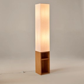 Staande lamp in gefineerd MDF eik en linnen, Archi
