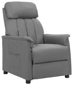 vidaXL Sta-opstoel verstelbaar kunstleer grijs