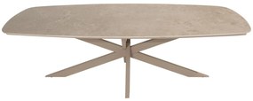 4 Seasons Outdoor Sardinia low dining set latte met Nevada tafel met keramisch blad 250 x 105 cm  Tuinset    beige weerbestendig