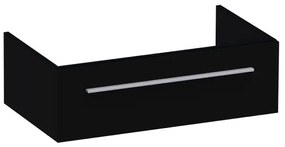 BRAUER Sharp Wastafelonderkast - 80x46x25cm - 1 softclose lade - zonder greep - 1 sifonuitsparing - MDF - hoogglans zwart 1722