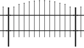 vidaXL Tuinhek met speren bovenkant (0,75-1)x13,6 m staal zwart