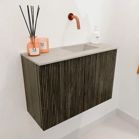 Mondiaz Joya DLux 60cm toiletmeubel shadow met wastafel faye rechts zonder kraangat opalo