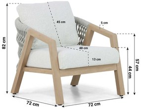Stoel en Bank Loungeset 5 personen Aluminium Taupe  Santika Furniture Santika