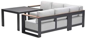 Garden Impressions Malakka lounge dining set 4-delig - valley sand - light teak look