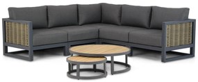 Hoek loungeset  Aluminium/wicker Grijs 5 personen Santika Furniture Santika