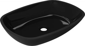 Mexen Araks glazen opzetwastafel 54 x 39 cm, zwart - 24155470