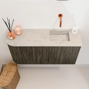 Mondiaz Joya DLux 80cm toiletmeubel ronding links shadow met wastafel faye rechts zonder kraangat opalo