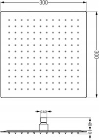 Mexen Cube DR02 inbouwdoucheset met 30 cm regendouche, chroom - 77502DR0230-00