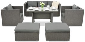 Roma Apetito 5 + 2 Garden Point antraciet technorattan tuinmeubelen