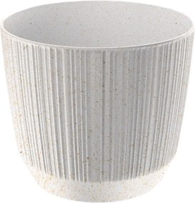 Prosperplast Ryfo Eco Wood Bloempot met strepen - 19,5 cm - Eco Wit