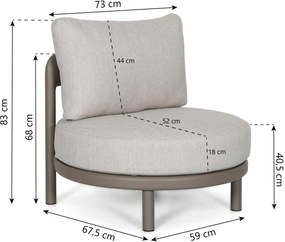 Stoel en Bank Loungeset 5 personen Aluminium Taupe  Santika Furniture Santika