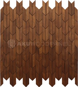 Decopaneel 60 cm x 60 cm Walnoot hout - Crimson Smoked Brown - 3D Wandpaneel - Wanddeco