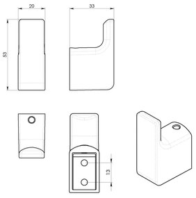 Gedy Pirenei set handdoekhaken mat zwart 2 stuks
