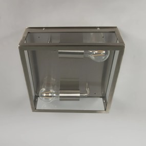 Moderne vierkante buiten plafondlamp staal 2-lichts - Rotterdam