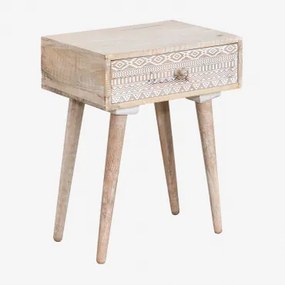 Ukurla Nachtkastje Van Mangohout Vintage Wit Hout - Sklum