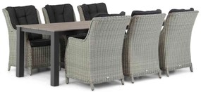 Tuinset 6 personen 240 cm Wicker Grijs Garden Collections Buckingham/Valley