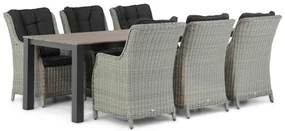 Tuinset 6 personen 240 cm Wicker Grijs Garden Collections Buckingham/Valley