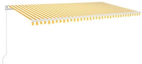 vidaXL Luifel handmatig uittrekbaar 600x350 cm geel en wit