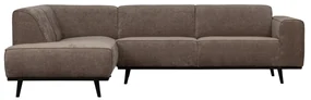 BePureHome Statement Hoekbank Platte Brede Rib Taupe Hoek Links