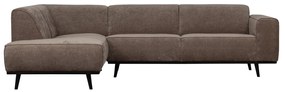 BePureHome Statement Hoekbank Platte Brede Rib Taupe Hoek Links