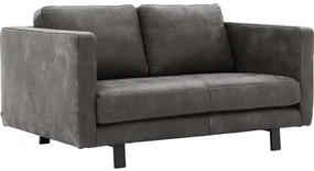 Goossens Excellent Bank Nuance donkerbruin, leer, 2,5-zits, urban industrieel