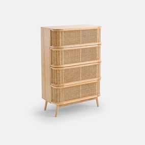 Ladekast 4 lades in riet, Laora